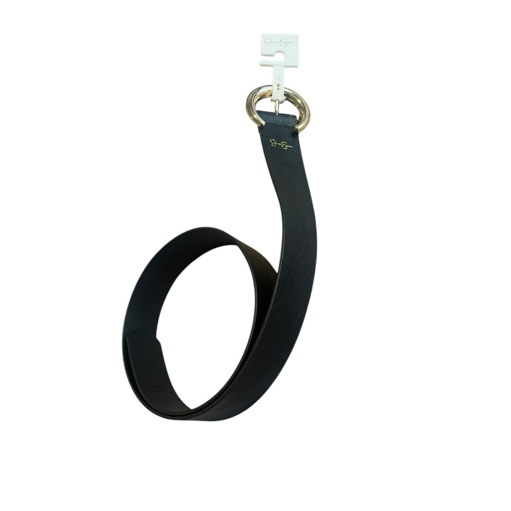 Jessica Simpson Women's Black Faux Leather Belt Large